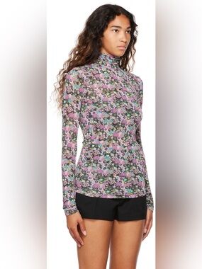 Isabel Marant Pink Joyela Turtleneck floral top